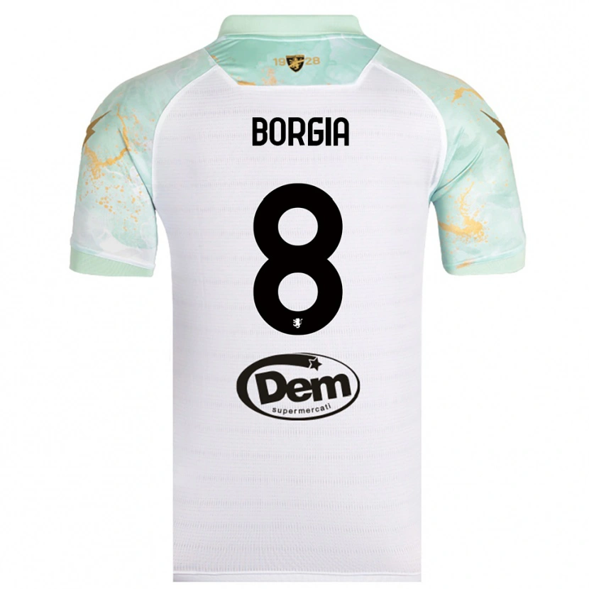 Danxen Kid Ferdinando Borgia #8 White Black Away Jersey 2025/26 T-Shirt