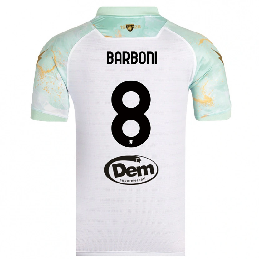 Danxen Kid David Barboni #8 White Black Away Jersey 2025/26 T-Shirt
