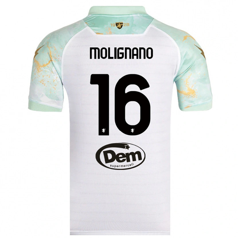 Danxen Kid Gaetano Molignano #16 White Black Away Jersey 2025/26 T-Shirt
