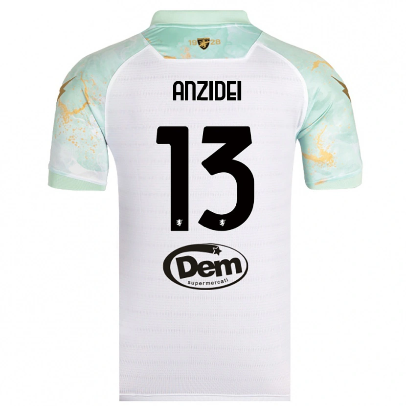 Danxen Kid Massimo Anzidei #13 White Black Away Jersey 2025/26 T-Shirt