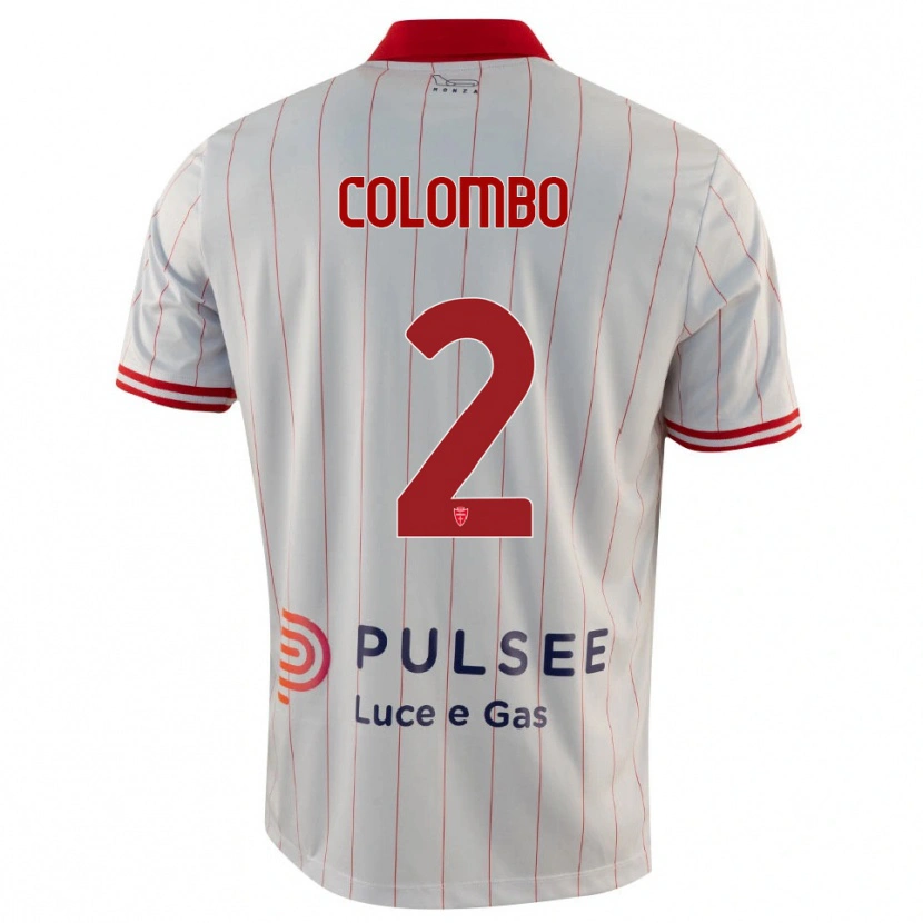 Danxen Kid Davide Colombo #2 White Red Blue Away Jersey 2025/26 T-Shirt