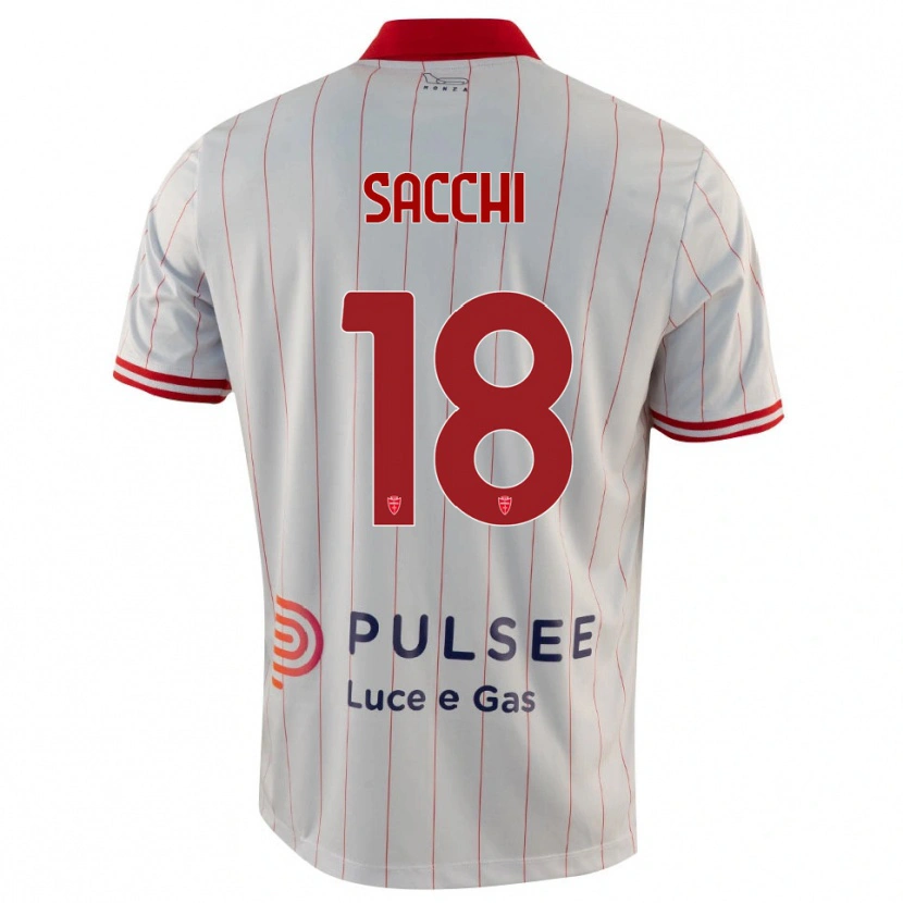 Danxen Kid Riccardo Sacchi #18 White Red Blue Away Jersey 2025/26 T-Shirt