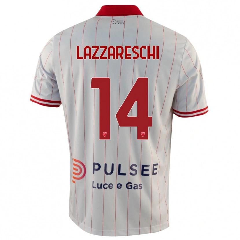 Danxen Kid Andrea Lazzareschi #14 White Red Blue Away Jersey 2025/26 T-Shirt