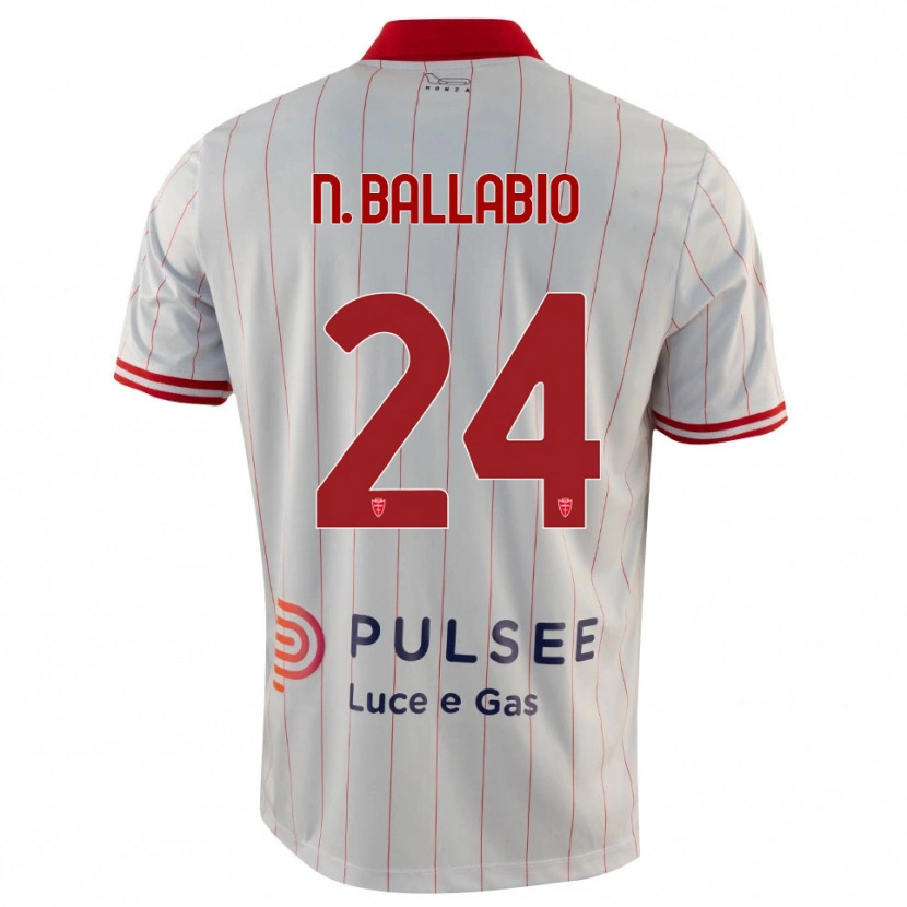 Danxen Kid Nicolò Ballabio #24 White Red Blue Away Jersey 2025/26 T-Shirt