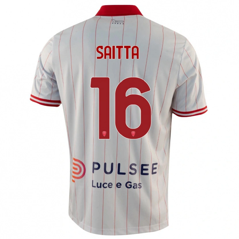 Danxen Kid Mattia Saitta #16 White Red Blue Away Jersey 2025/26 T-Shirt