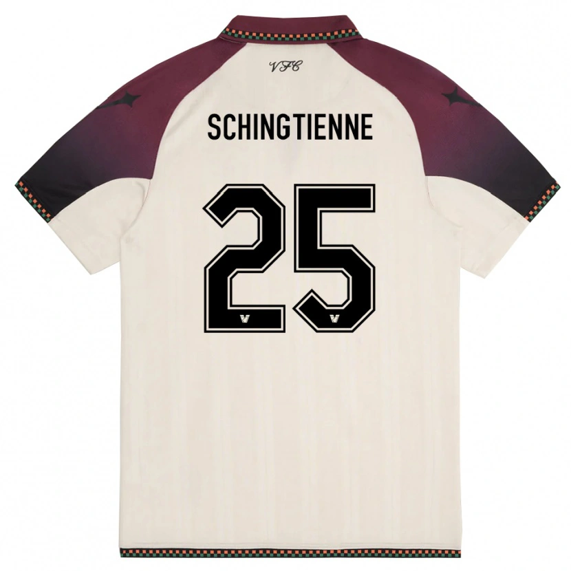 Danxen Kid Joël Schingtienne #25 Cream Burgundy Away Jersey 2025/26 T-Shirt