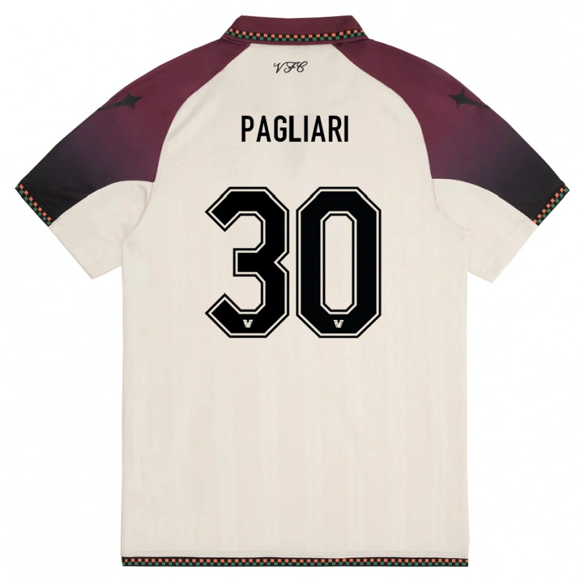 Danxen Kid Alessandro Pagliari #30 Cream Burgundy Away Jersey 2025/26 T-Shirt