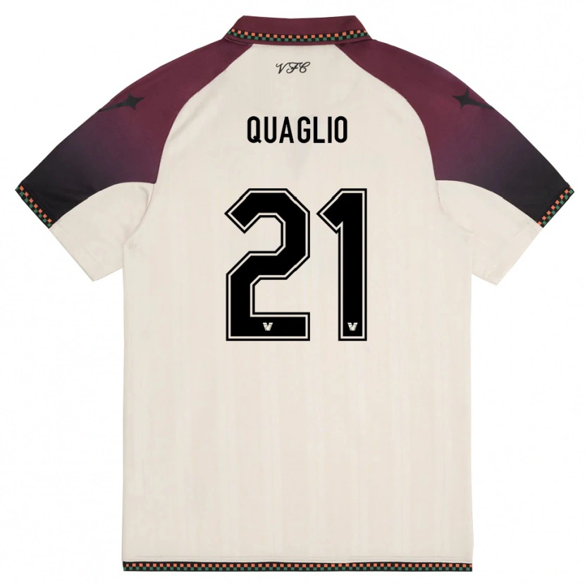 Danxen Kid Anna Quaglio #21 Cream Burgundy Away Jersey 2025/26 T-Shirt