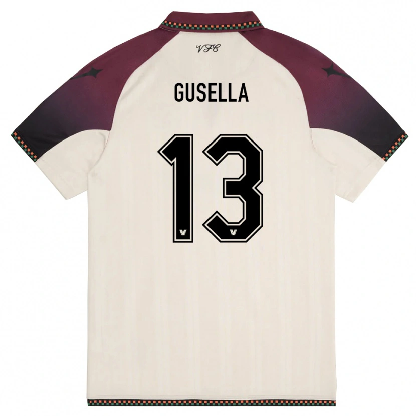 Danxen Kid Pietro Gusella #13 Cream Burgundy Away Jersey 2025/26 T-Shirt