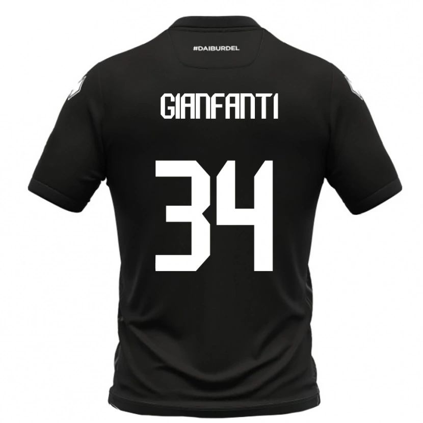 Danxen Kid Simone Gianfanti #34 Black White Away Jersey 2025/26 T-Shirt