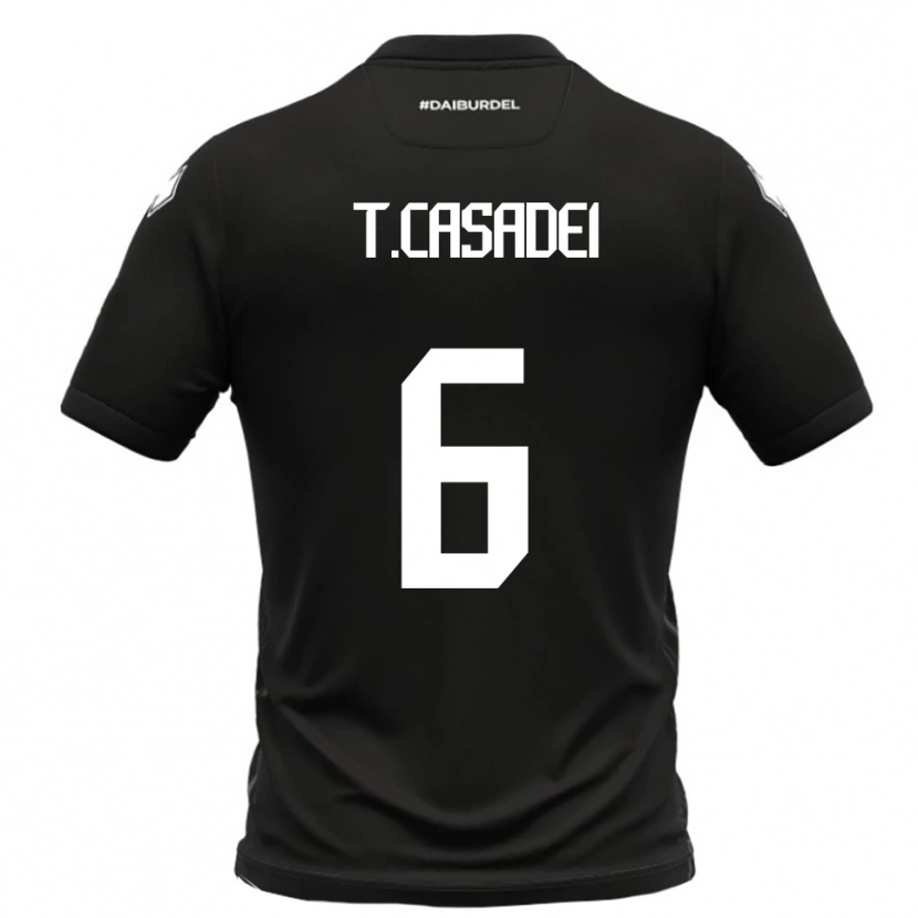 Danxen Kid Tommaso Casadei #6 Black White Away Jersey 2025/26 T-Shirt