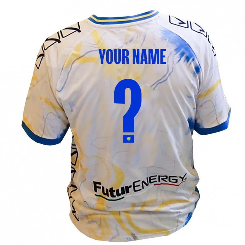 Danxen Kid Your Name #0 White Yellow Blue Away Jersey 2025/26 T-Shirt