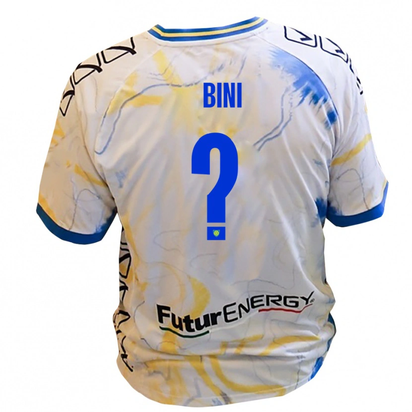 Danxen Kid Leonardo Bini #0 White Yellow Blue Away Jersey 2025/26 T-Shirt