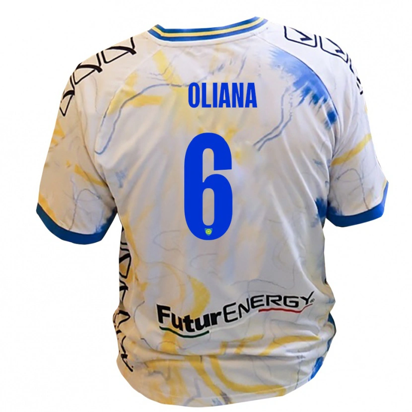 Danxen Kid Filippo Oliana #6 White Yellow Blue Away Jersey 2025/26 T-Shirt
