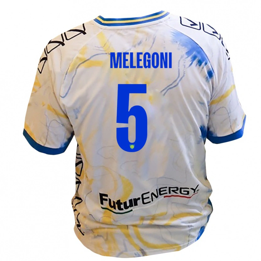 Danxen Kid Filippo Melegoni #5 White Yellow Blue Away Jersey 2025/26 T-Shirt