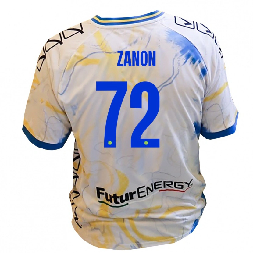 Danxen Kid Simone Zanon #72 White Yellow Blue Away Jersey 2025/26 T-Shirt