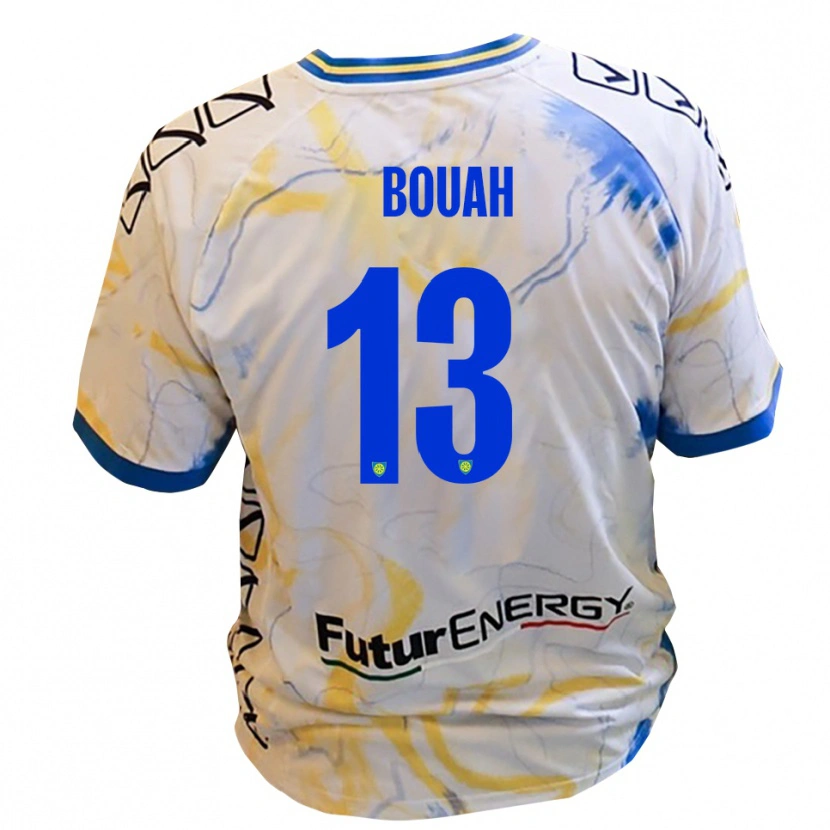 Danxen Kid Devid Eugene Bouah #13 White Yellow Blue Away Jersey 2025/26 T-Shirt