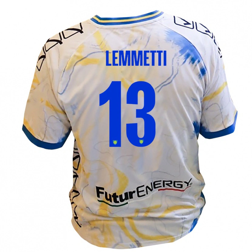 Danxen Kid Tommaso Lemmetti #13 White Yellow Blue Away Jersey 2025/26 T-Shirt