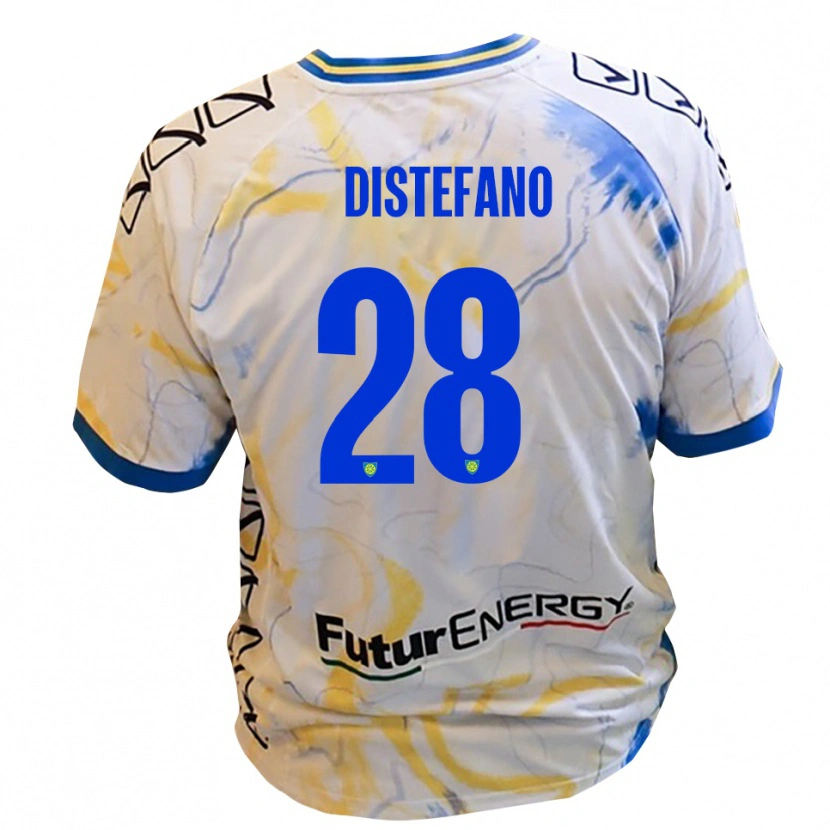 Danxen Kid Filippo Distefano #28 White Yellow Blue Away Jersey 2025/26 T-Shirt