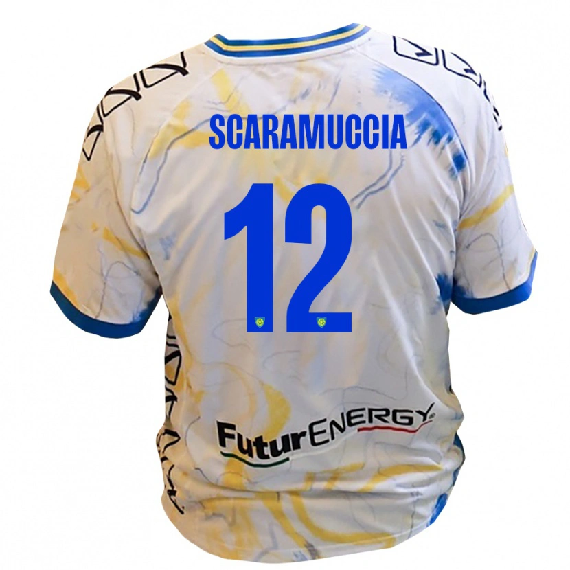 Danxen Kid Francesco Scaramuccia #12 White Yellow Blue Away Jersey 2025/26 T-Shirt
