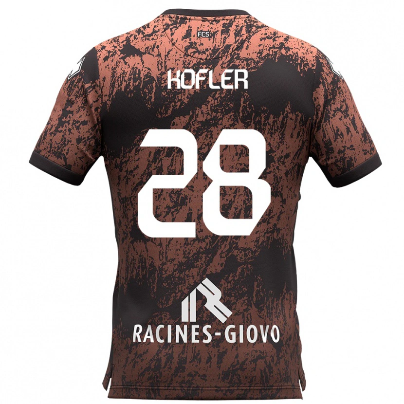 Danxen Kid Raphael Kofler #28 Brown Black Away Jersey 2025/26 T-Shirt