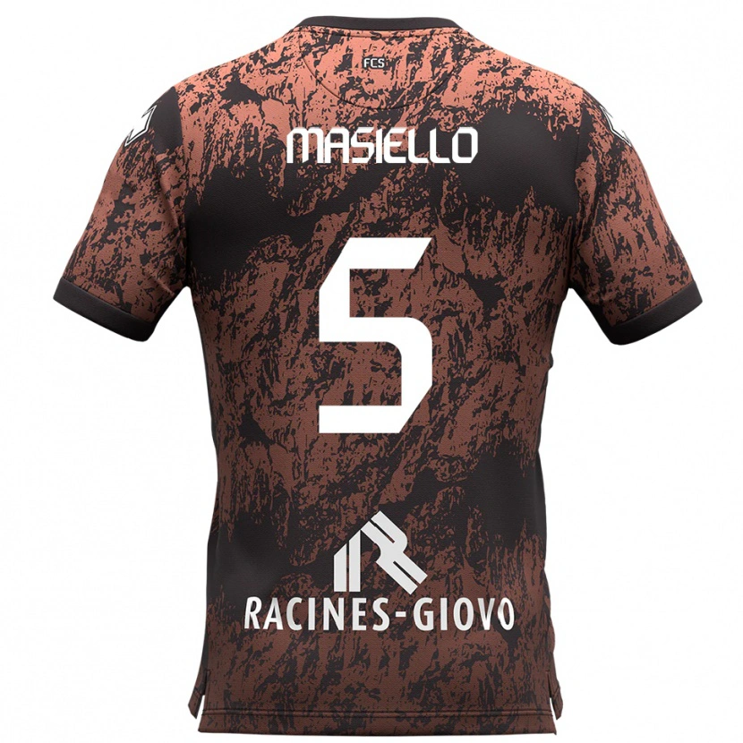 Danxen Kid Andrea Masiello #5 Brown Black Away Jersey 2025/26 T-Shirt