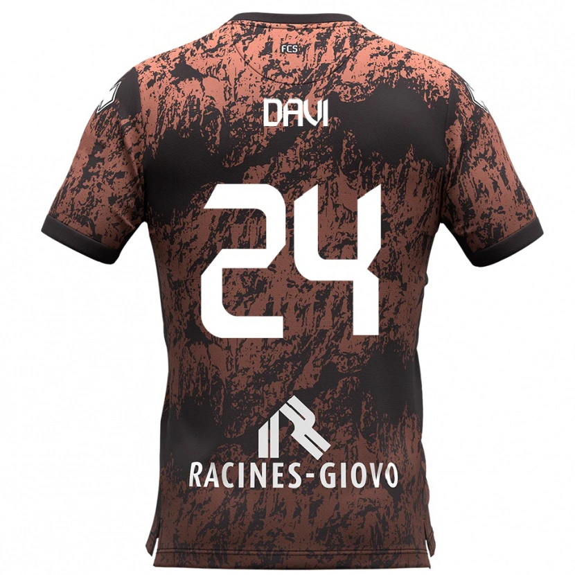 Danxen Kid Simone Davi #24 Brown Black Away Jersey 2025/26 T-Shirt