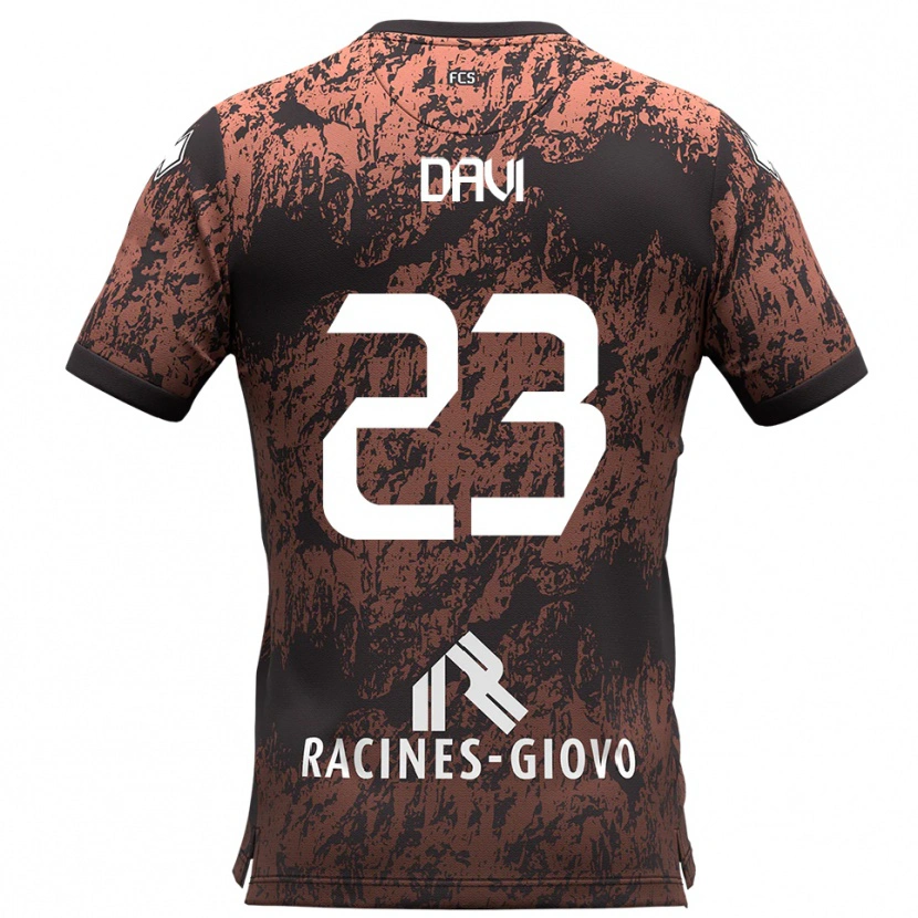 Danxen Kid Federico Davi #23 Brown Black Away Jersey 2025/26 T-Shirt