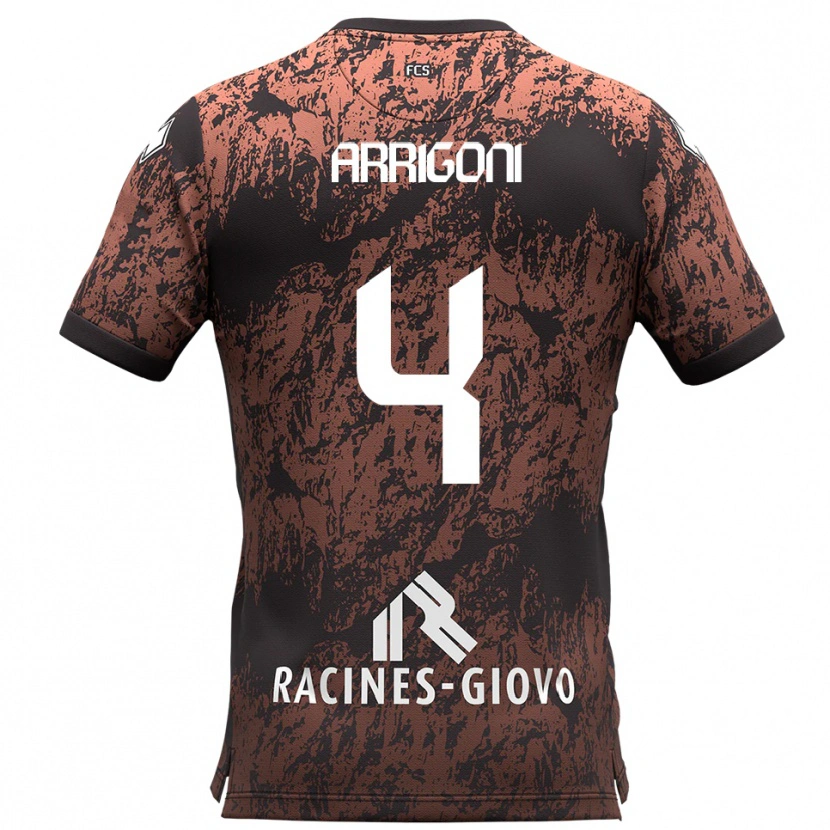 Danxen Kid Tommaso Arrigoni #4 Brown Black Away Jersey 2025/26 T-Shirt