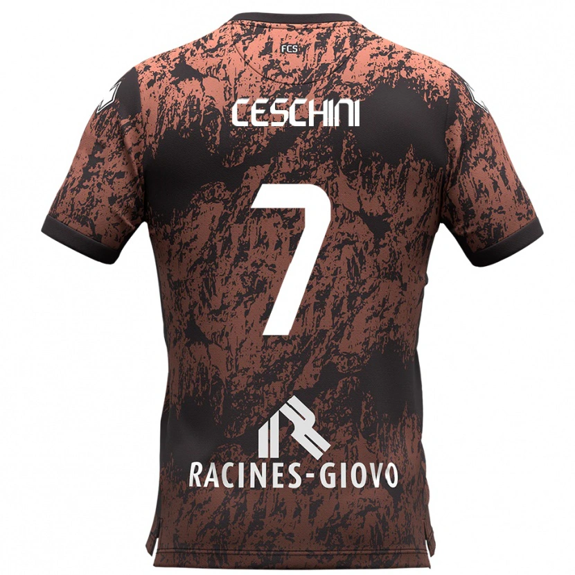 Danxen Kid Nicolò Ceschini #7 Brown Black Away Jersey 2025/26 T-Shirt