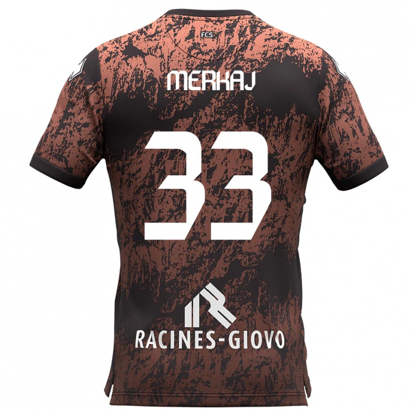 Danxen Kid Silvio Merkaj #33 Brown Black Away Jersey 2025/26 T-Shirt
