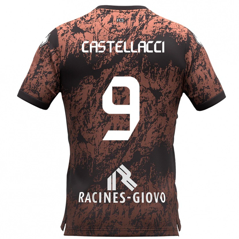 Danxen Kid Marco Castellacci #9 Brown Black Away Jersey 2025/26 T-Shirt