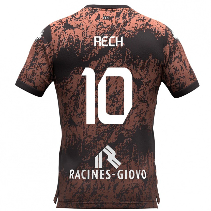 Danxen Kid Francesco Rech #10 Brown Black Away Jersey 2025/26 T-Shirt