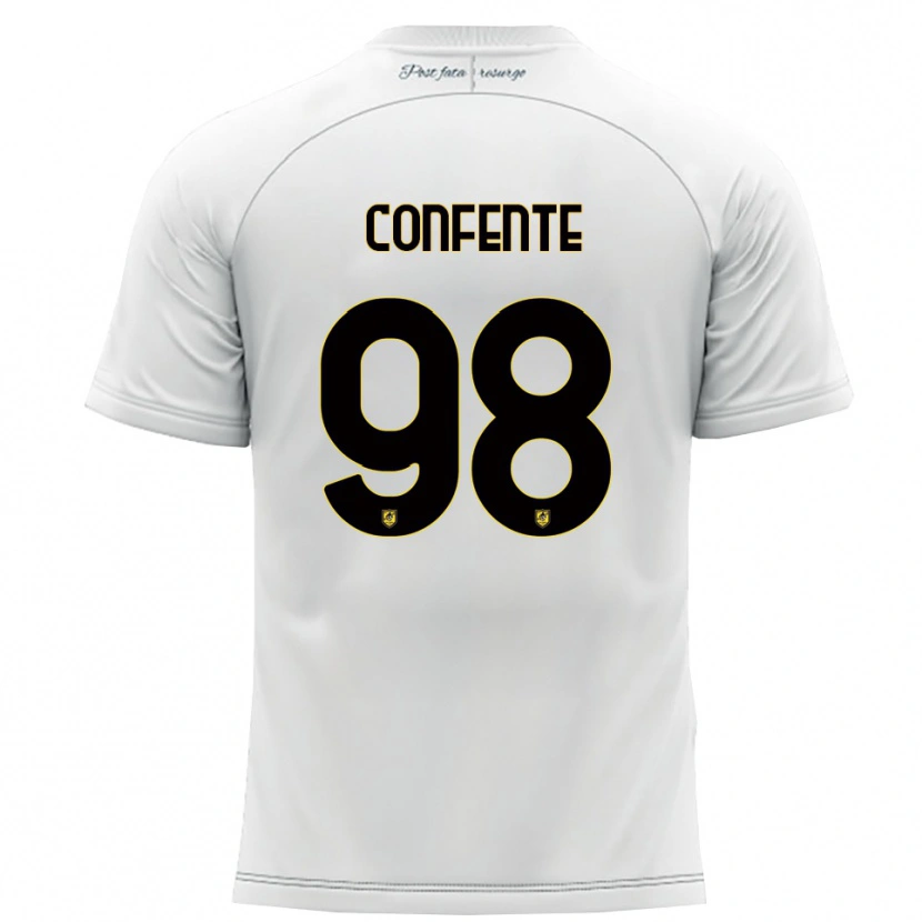 Danxen Kid Alessandro Confente #98 White Yellow Away Jersey 2025/26 T-Shirt