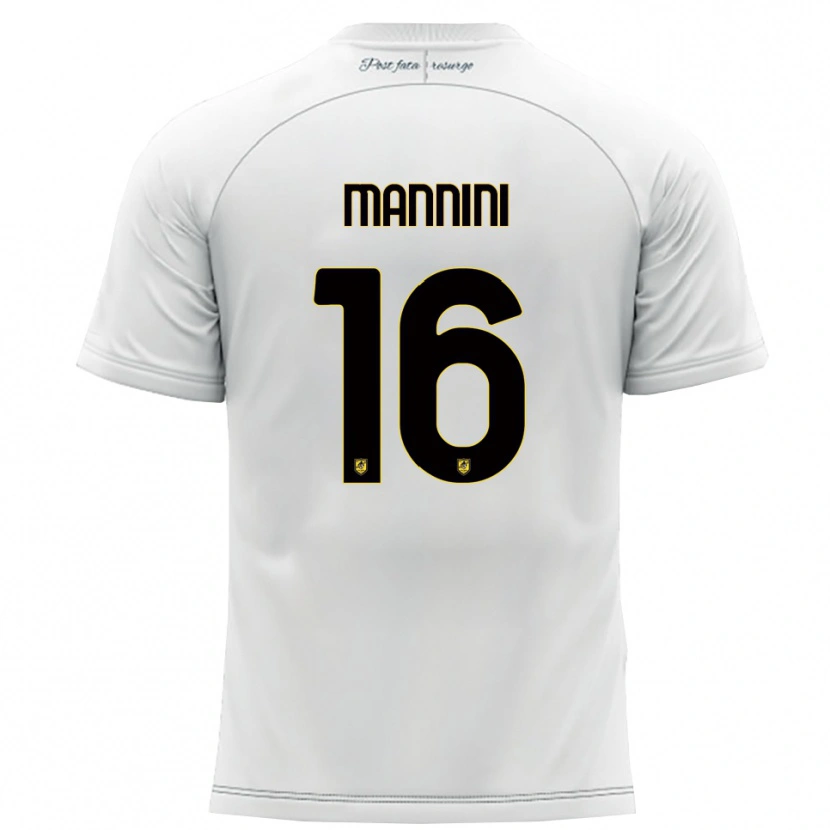 Danxen Kid Mattia Mannini #16 White Yellow Away Jersey 2025/26 T-Shirt