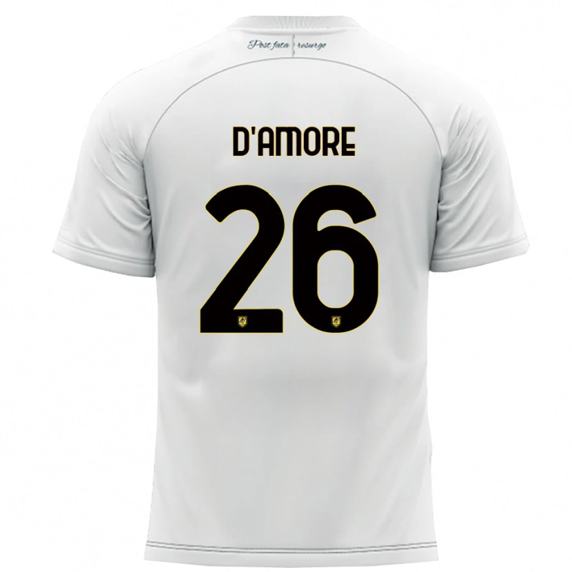 Danxen Kid Francesco D'amore #26 White Yellow Away Jersey 2025/26 T-Shirt