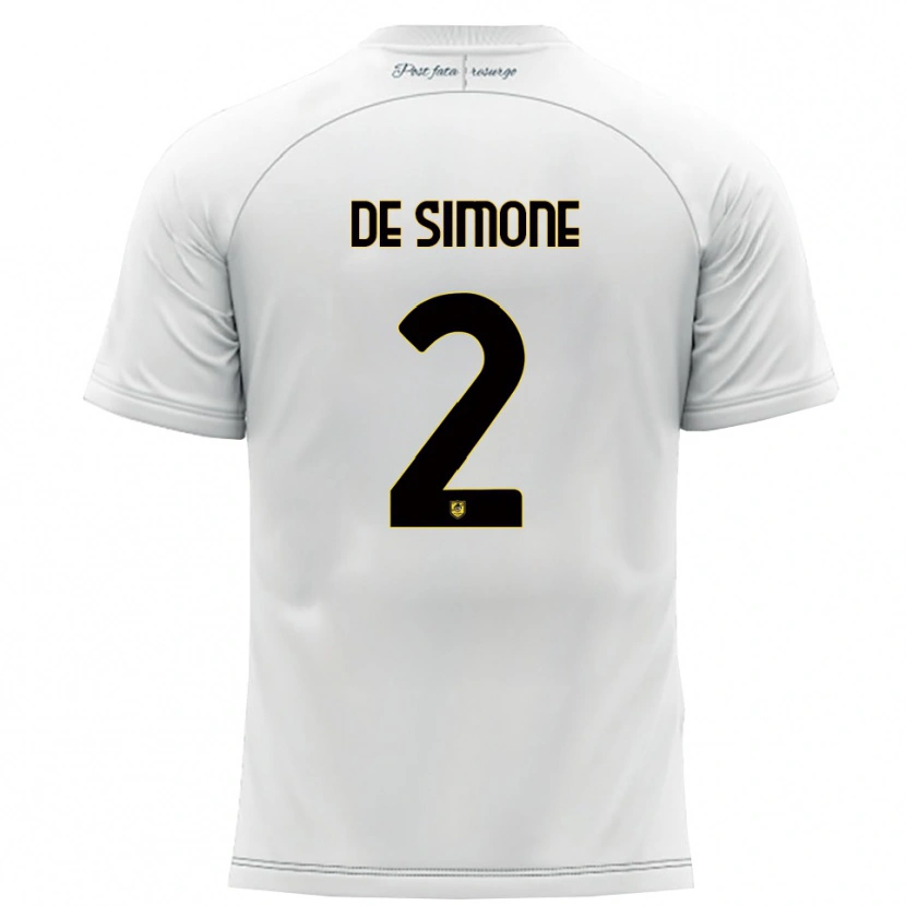 Danxen Kid Marco De Simone #2 White Yellow Away Jersey 2025/26 T-Shirt
