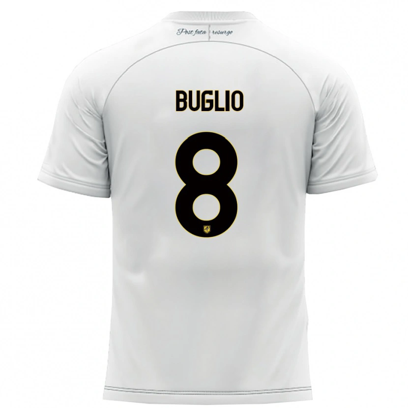 Danxen Kid Davide Buglio #8 White Yellow Away Jersey 2025/26 T-Shirt