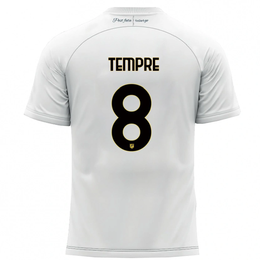 Danxen Kid Domenico Tempre #8 White Yellow Away Jersey 2025/26 T-Shirt