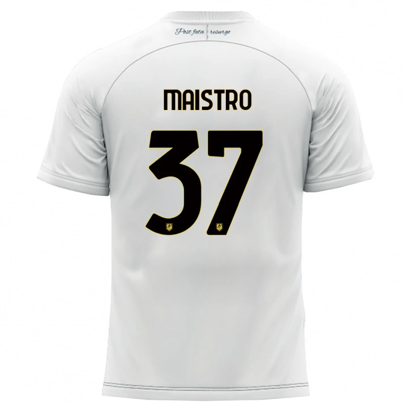Danxen Kid Fabio Maistro #37 White Yellow Away Jersey 2025/26 T-Shirt