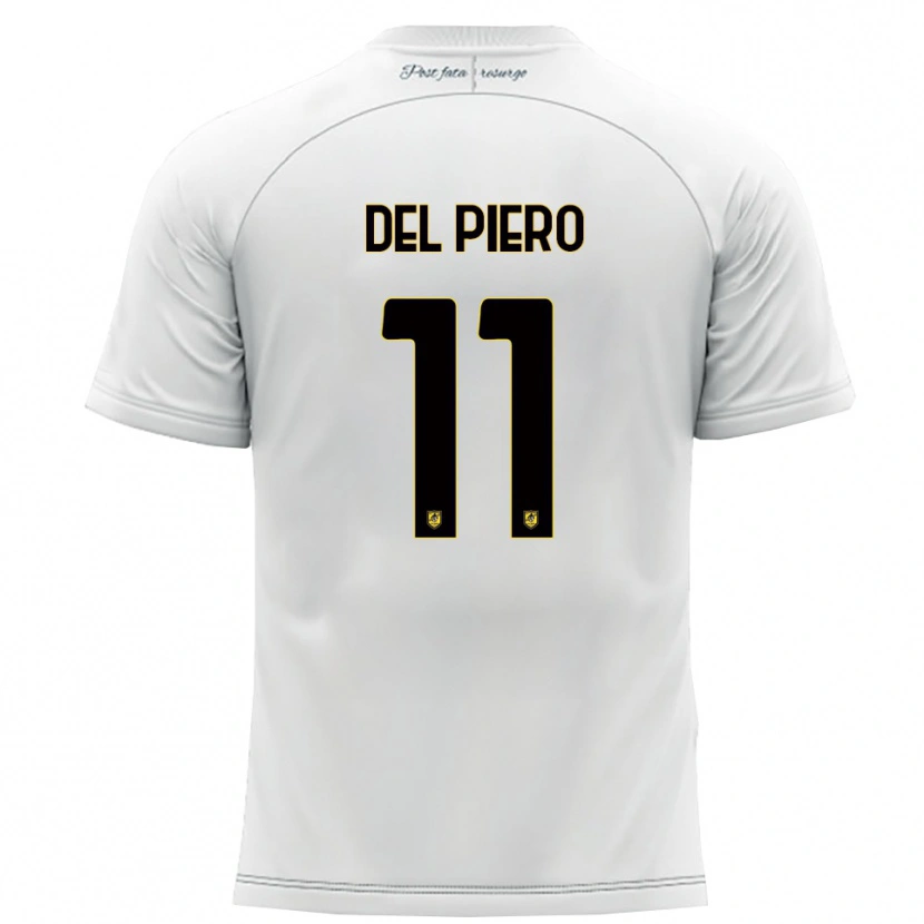 Danxen Kid Lorenzo Del Piero #11 White Yellow Away Jersey 2025/26 T-Shirt