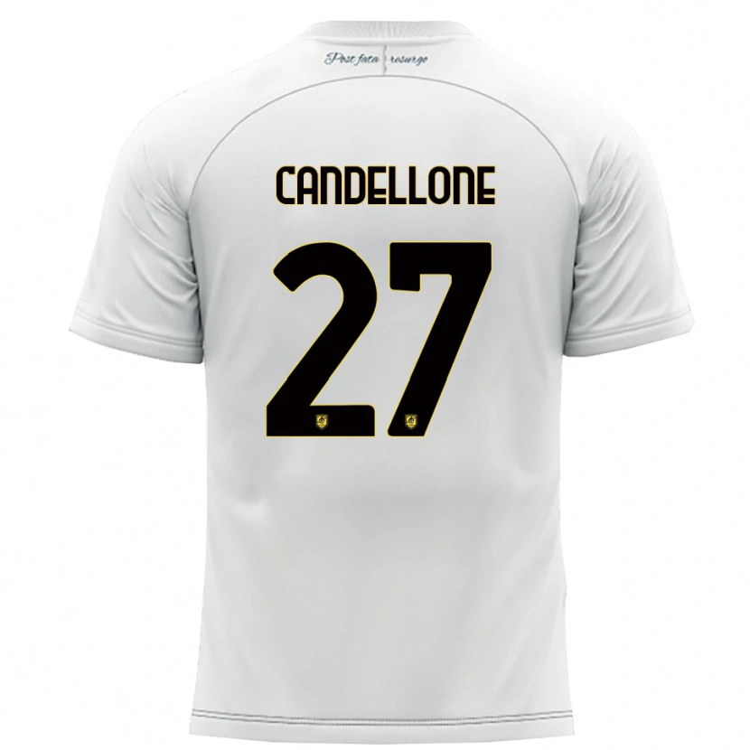 Danxen Kid Leonardo Candellone #27 White Yellow Away Jersey 2025/26 T-Shirt