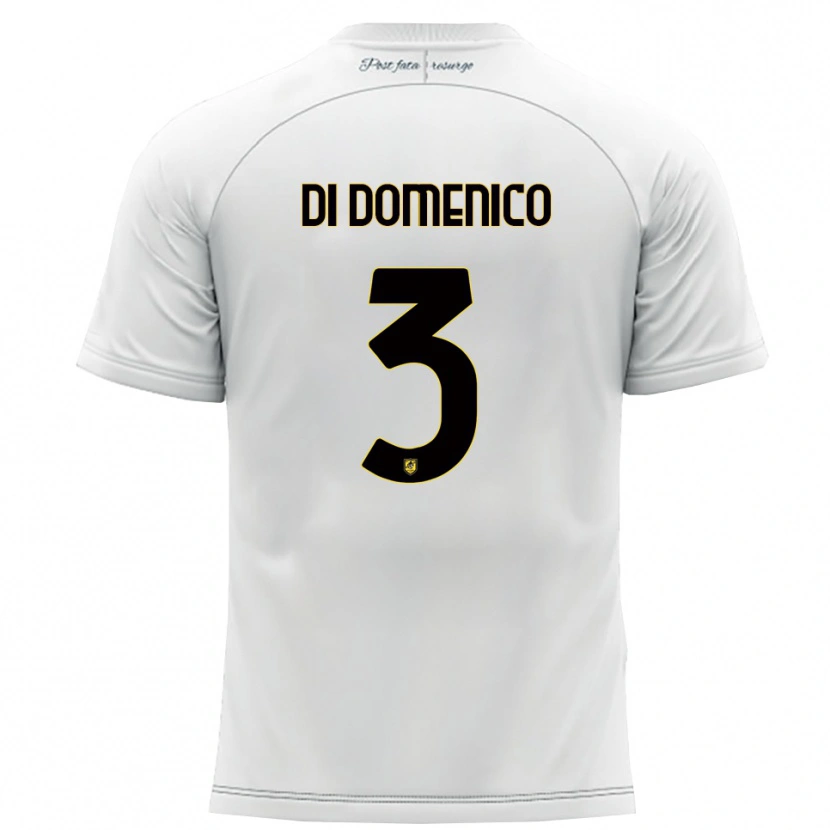 Danxen Kid Alfredo Di Domenico #3 White Yellow Away Jersey 2025/26 T-Shirt