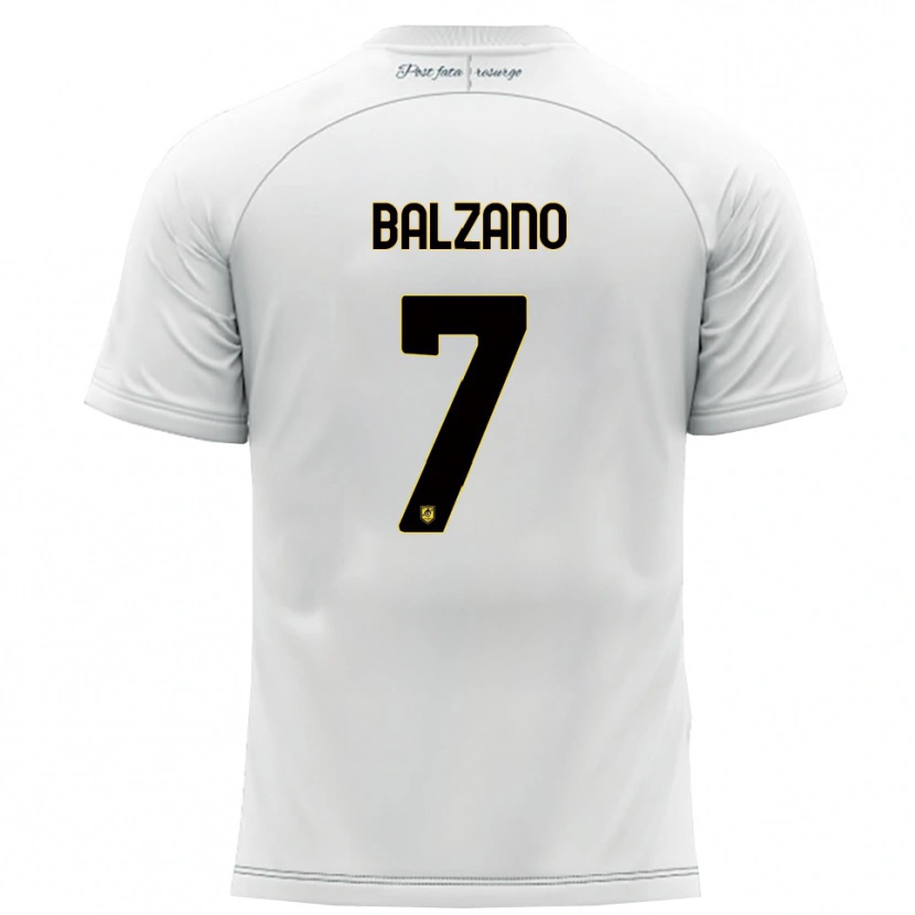 Danxen Kid Francesco Balzano #7 White Yellow Away Jersey 2025/26 T-Shirt