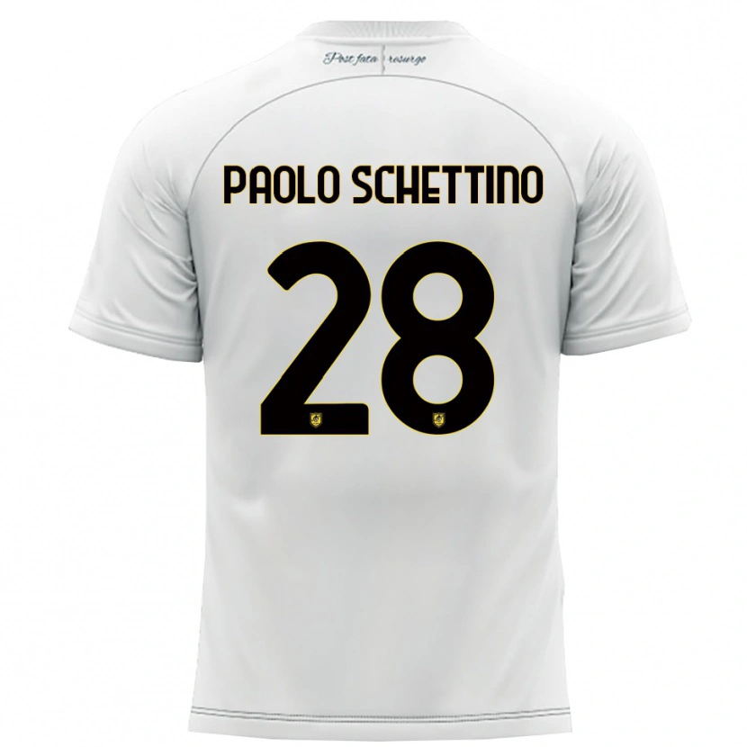 Danxen Kid Francesco Paolo Schettino #28 White Yellow Away Jersey 2025/26 T-Shirt
