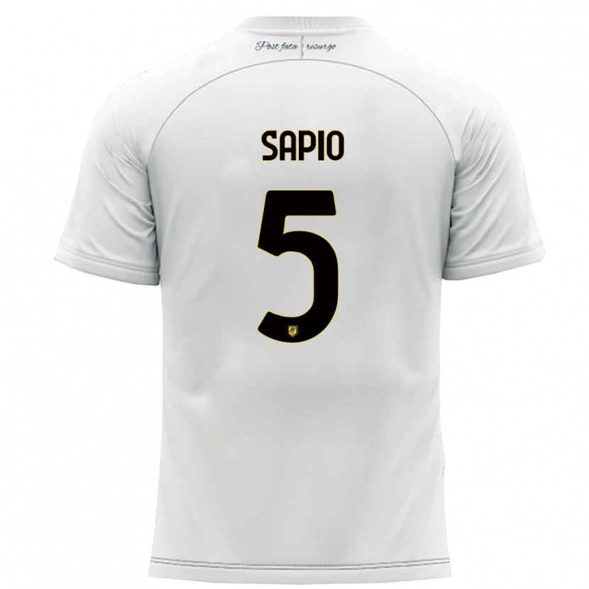 Danxen Kid Jacopo Sapio #5 White Yellow Away Jersey 2025/26 T-Shirt