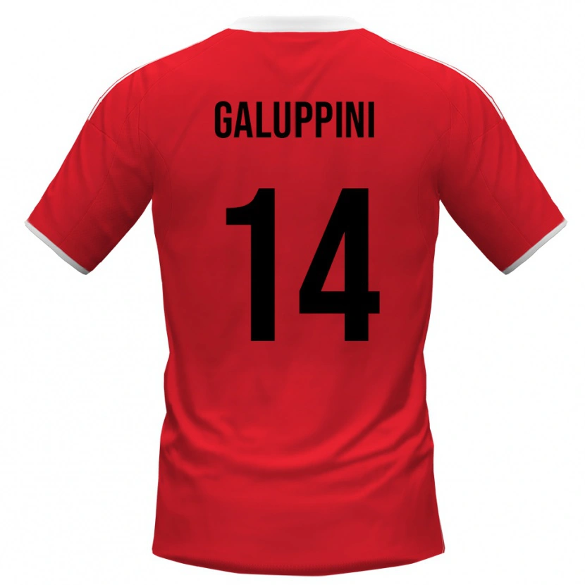 Danxen Kid Francesco Galuppini #14 Red White Away Jersey 2025/26 T-Shirt