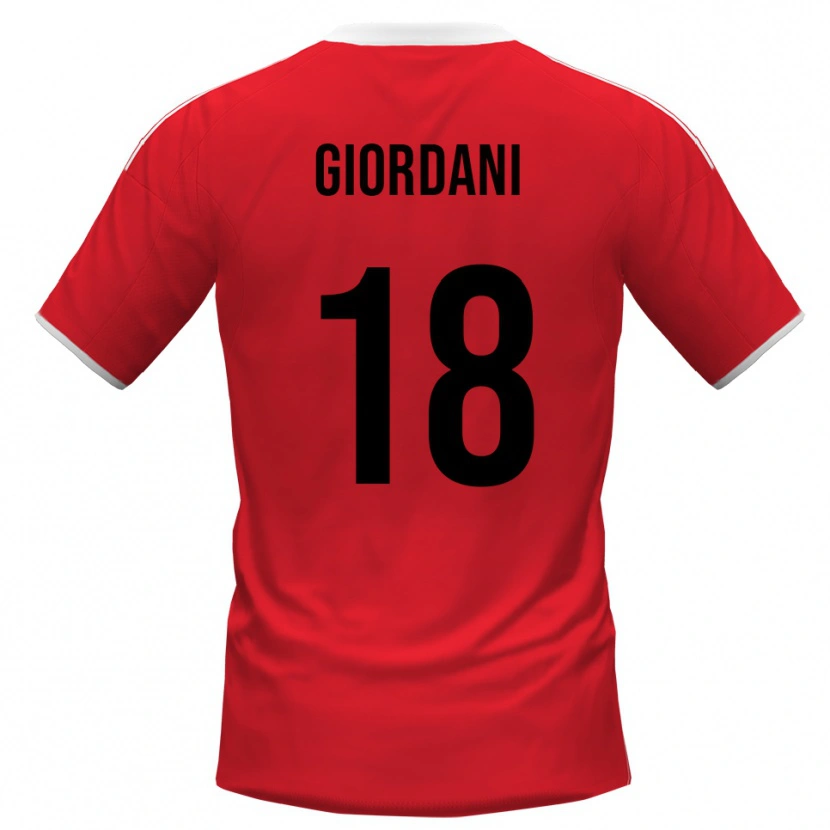 Danxen Kid Andrea Giordani #18 Red White Away Jersey 2025/26 T-Shirt