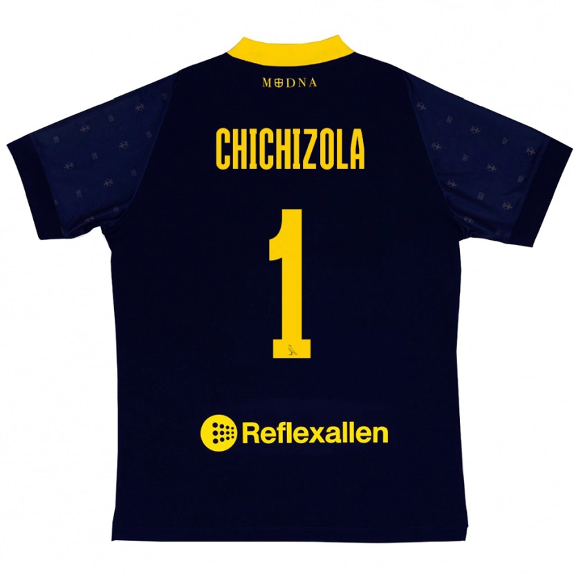 Danxen Kid Leandro Chichizola #1 Navy Yellow Away Jersey 2025/26 T-Shirt