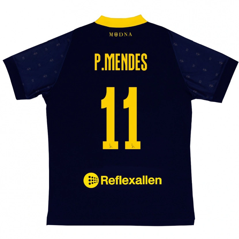 Danxen Kid Pedro Mendes #11 Navy Yellow Away Jersey 2025/26 T-Shirt